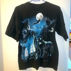 Planet Earth Wolf T-shirt - Vintage